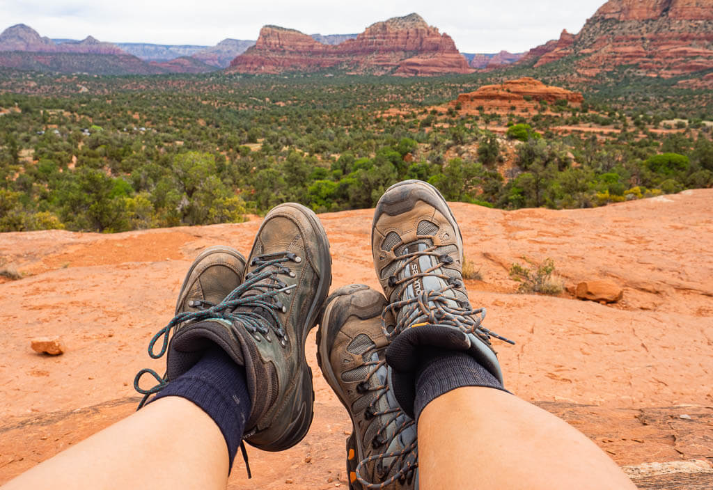 Hiking Boots are essentials on our road trip pack list