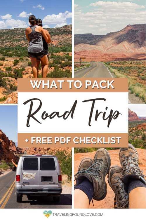 4 pictures for the road trip pack list