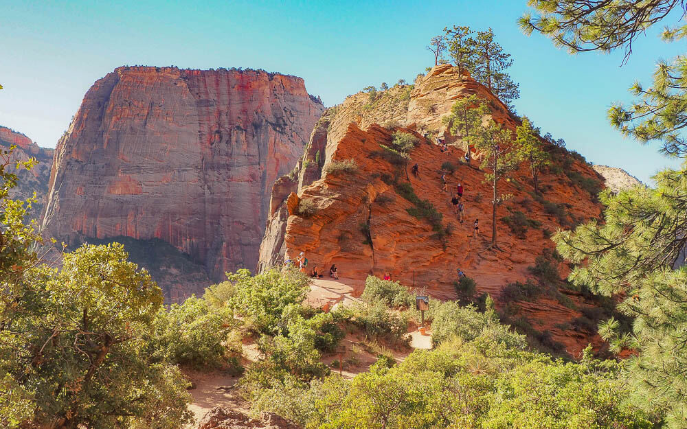 The last section of the Angels Landing climb Zion