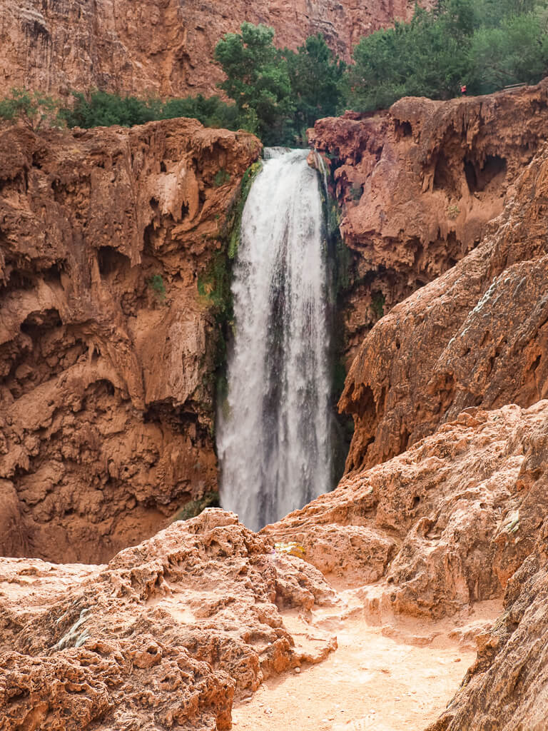 Standing at the trailhead of Mooney Falls