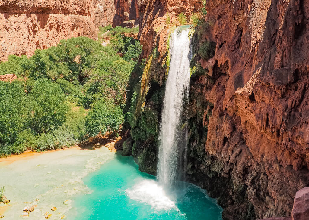 Bird's-eye view of the Havasu Falls