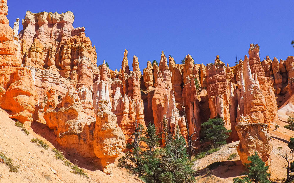 Thin spires of rocks, also called hoodoos