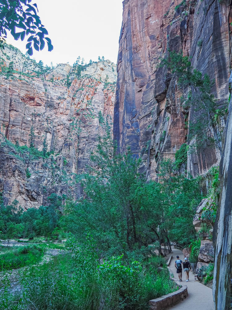 Follow the Riverwalk trail to hike the Narrows