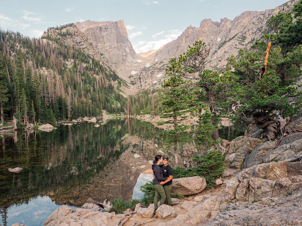 Us standing in front of Dream Lake in Rocky Mountains National Park