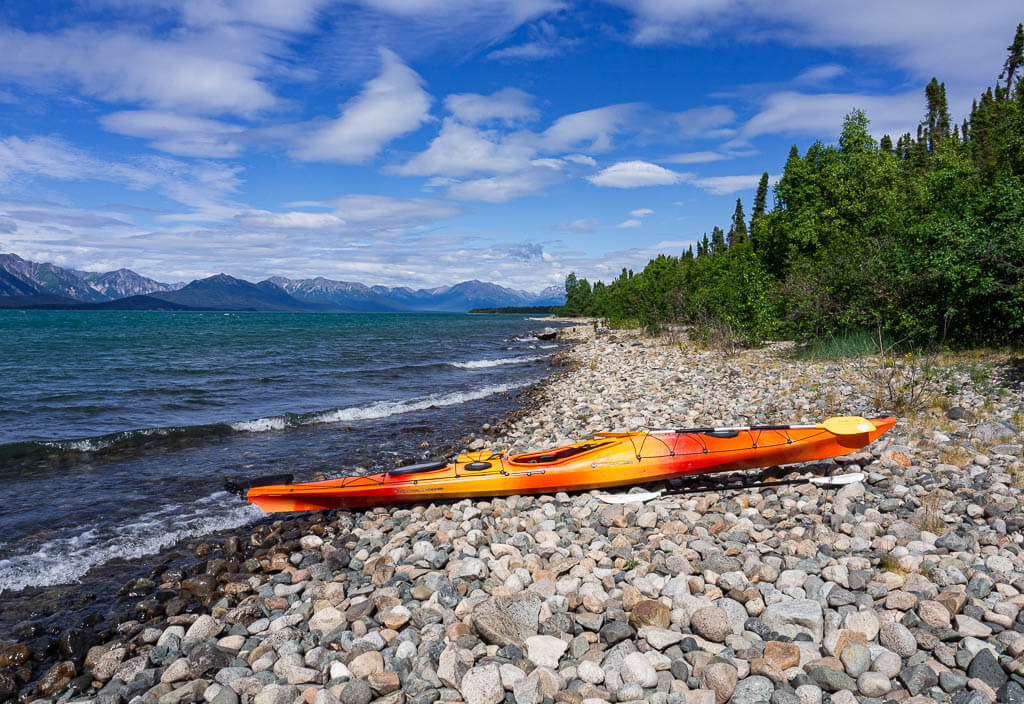 Kayak on a beach at Lake Clark National Park