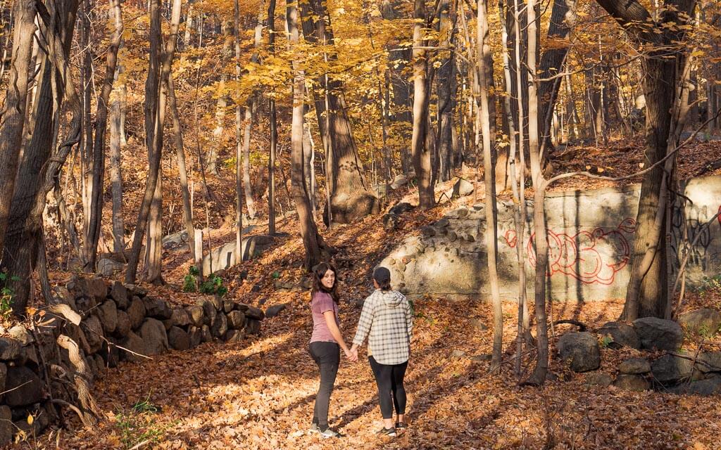 Us on one of the Cold Spring hiking trails in the fall