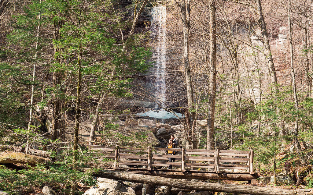 Us standing on the bridge in front of Stony Kill Falls