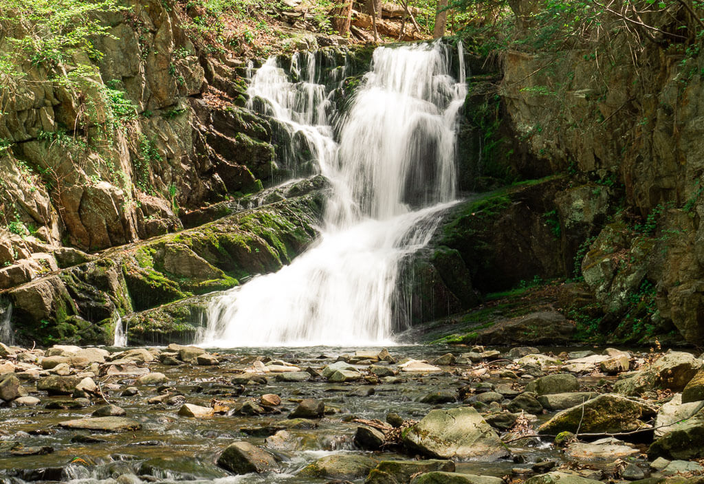 Water rushing down Indian Brook Falls