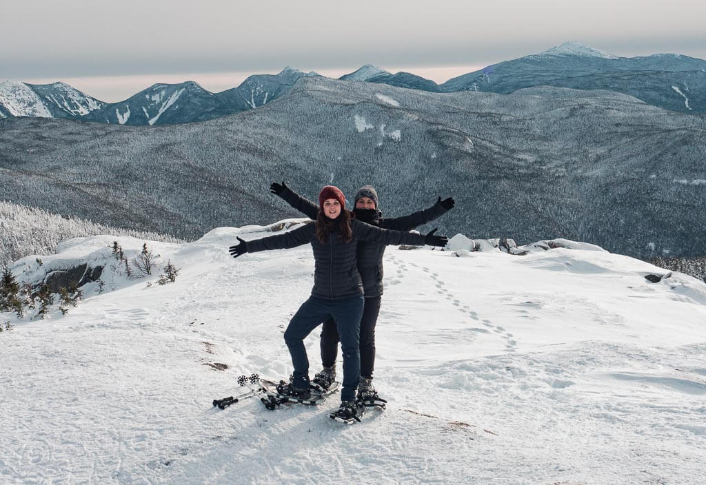 Rachel and Dana on top of Cascade Mountain enjoying the view
