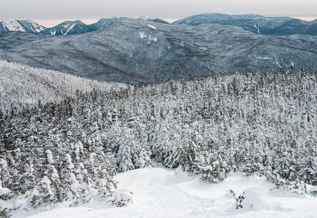 View rom Cascade Mountain during the winter in Lake Placid