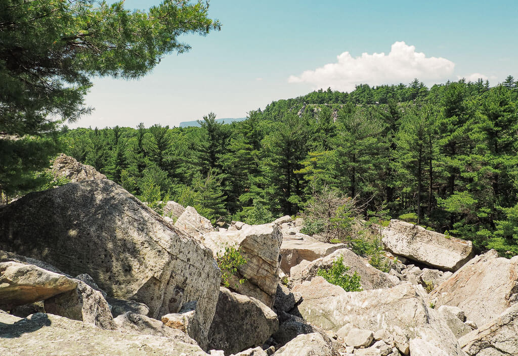 Massive boulders on the way up to the Sky Top Tower