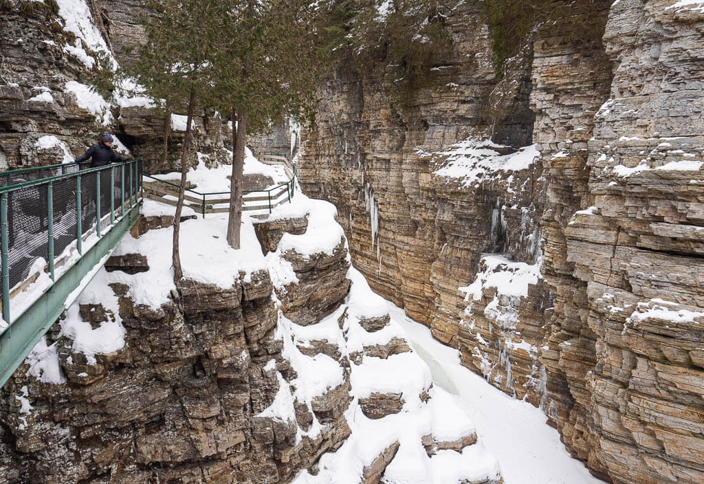 Trail along the gorge in Ausable Chasm