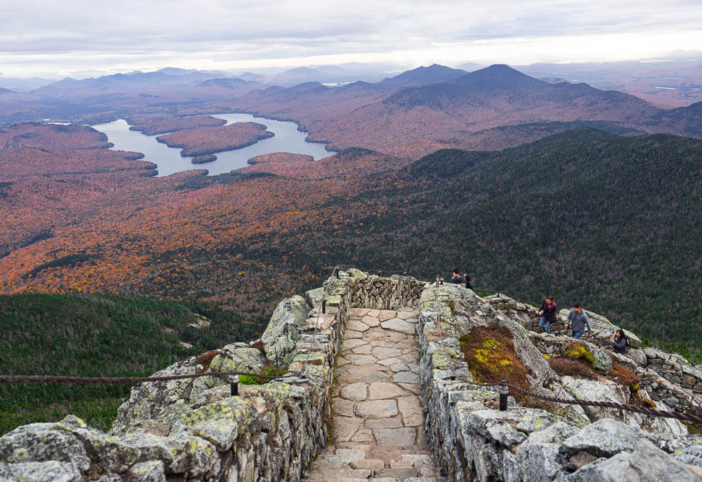 View of Lake Placid from the Whiteface Mountain Summit trail