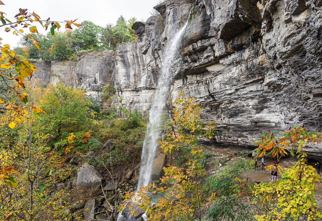 Walk behind this waterfall in NY at Indian Falls