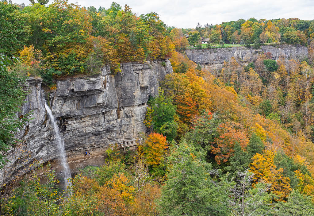 Watch the waterfall from the rim in John Boyd Thacher State Park