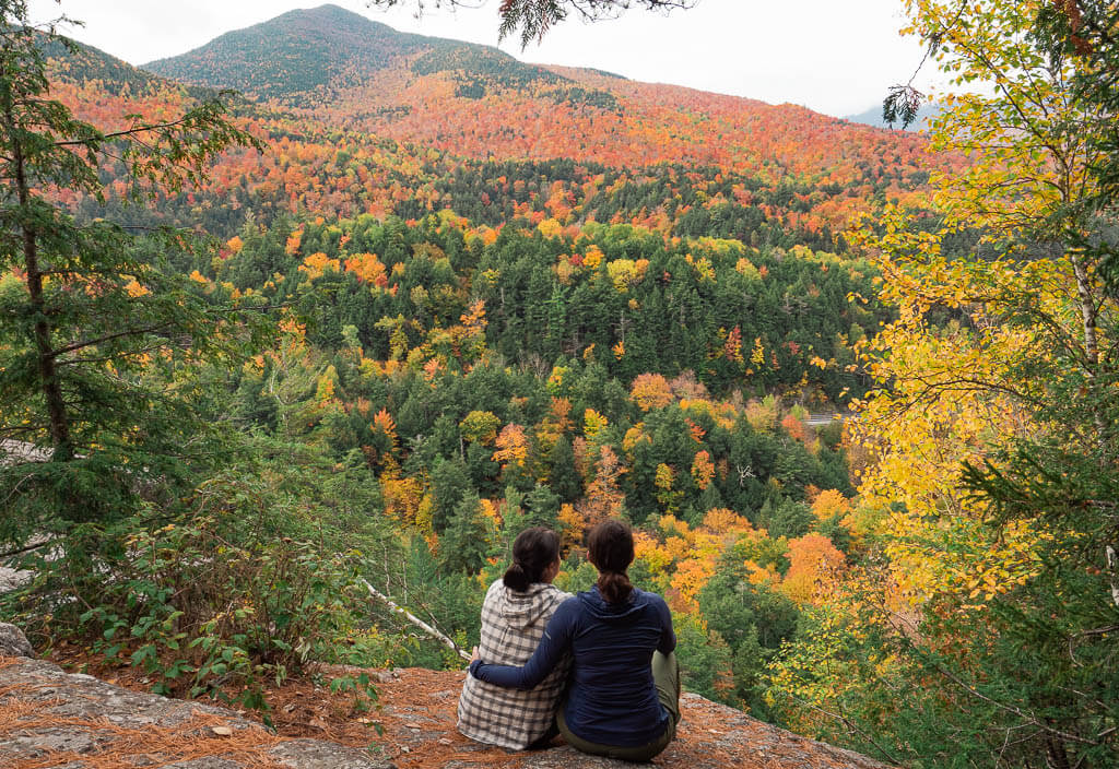 Us sitting next to the Roaring Brook Falls