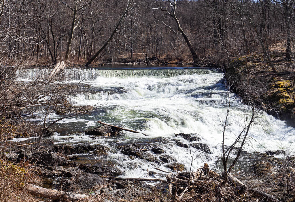 Tioronda Falls in Madam Brett Park in the winter