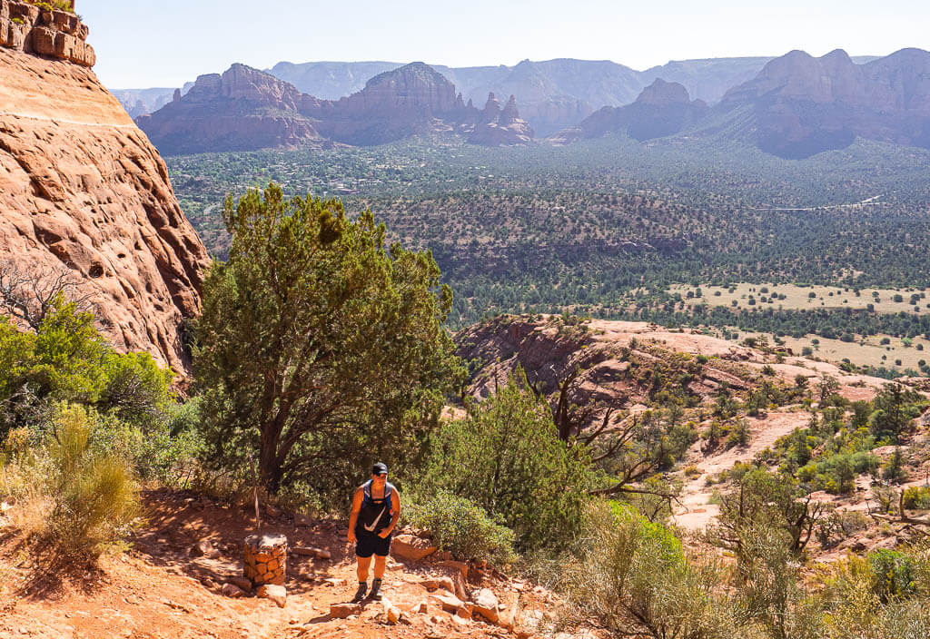 Rachel hiking up the Cathedral Rock trail