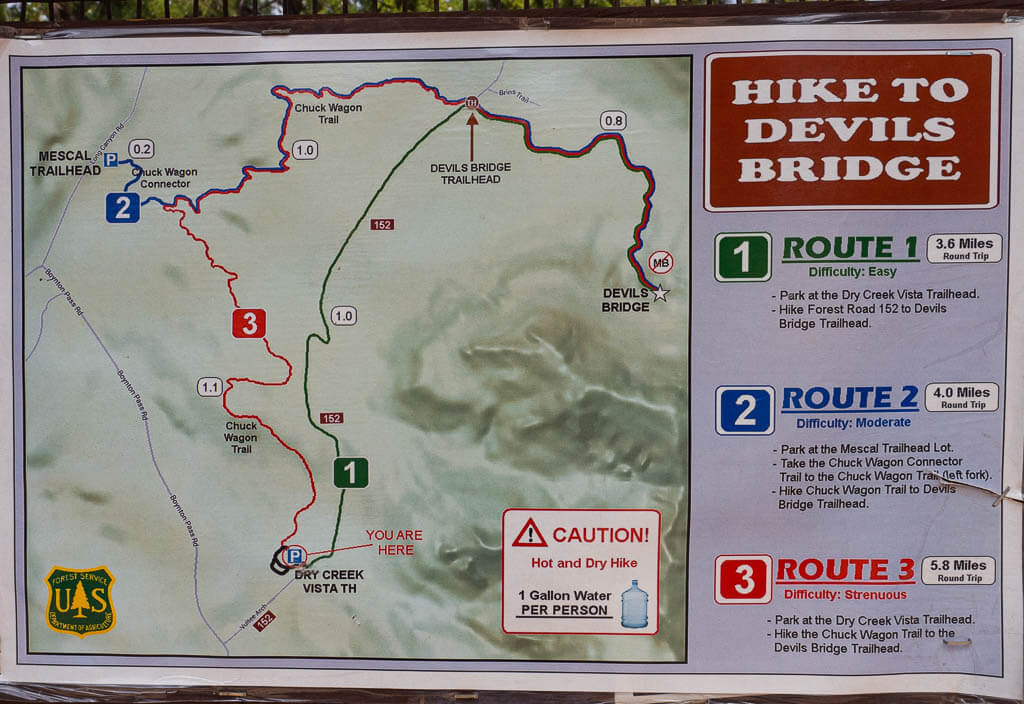 Trail map Devils Bridge Sedona