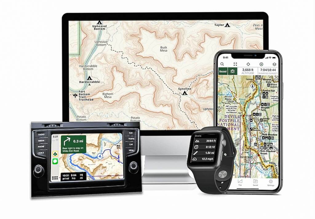 Best GPS app hiking Gaia on different devices