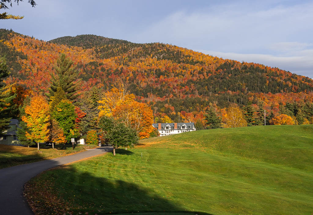 You will pass the Golf Course on your way to the Indian Head Trail Adirondacks