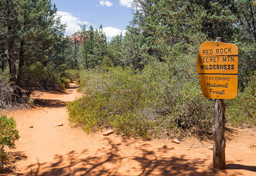 Red Rock Secret MTN Wilderness sign on the Soldiers Pass trail
