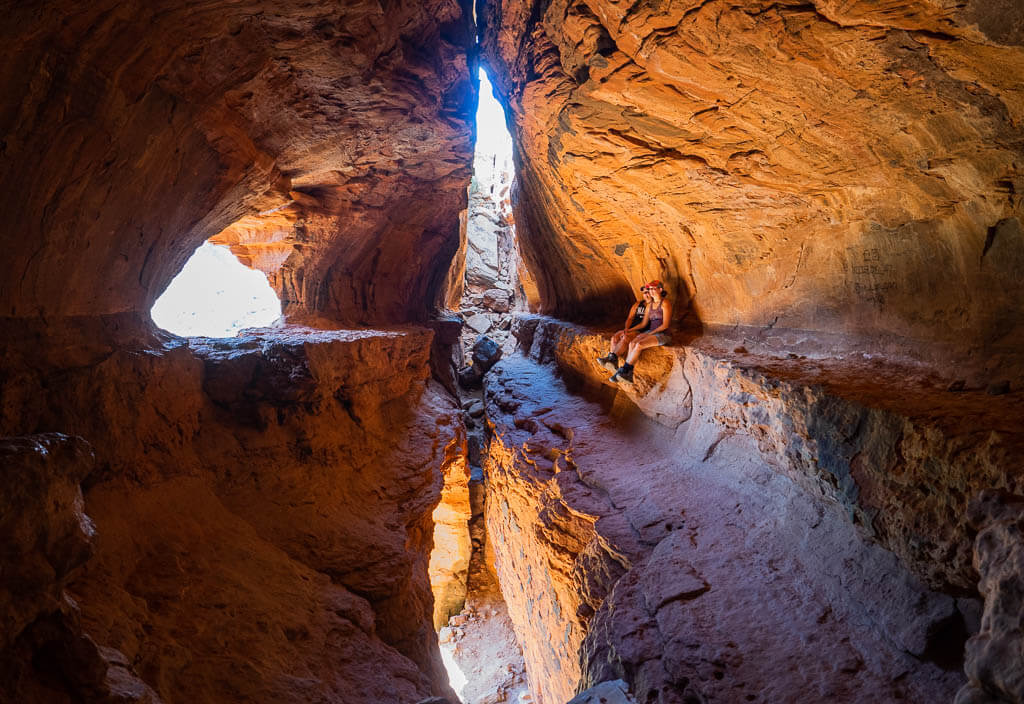 Inside of the Soldiers Pass Cave, one of the best hikes in Sedona
