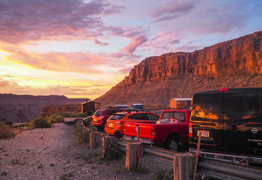 Start your Havasu Falls hike at the Hualapai Hilltop parking lot