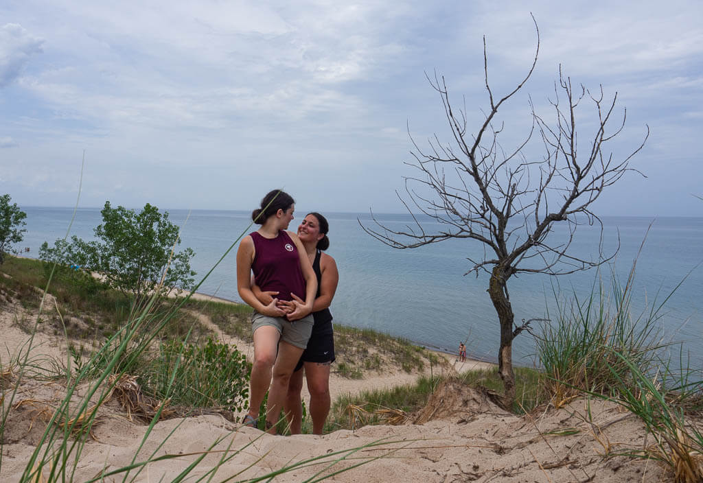 Us standing on a dune in Indiana Dunes State Park