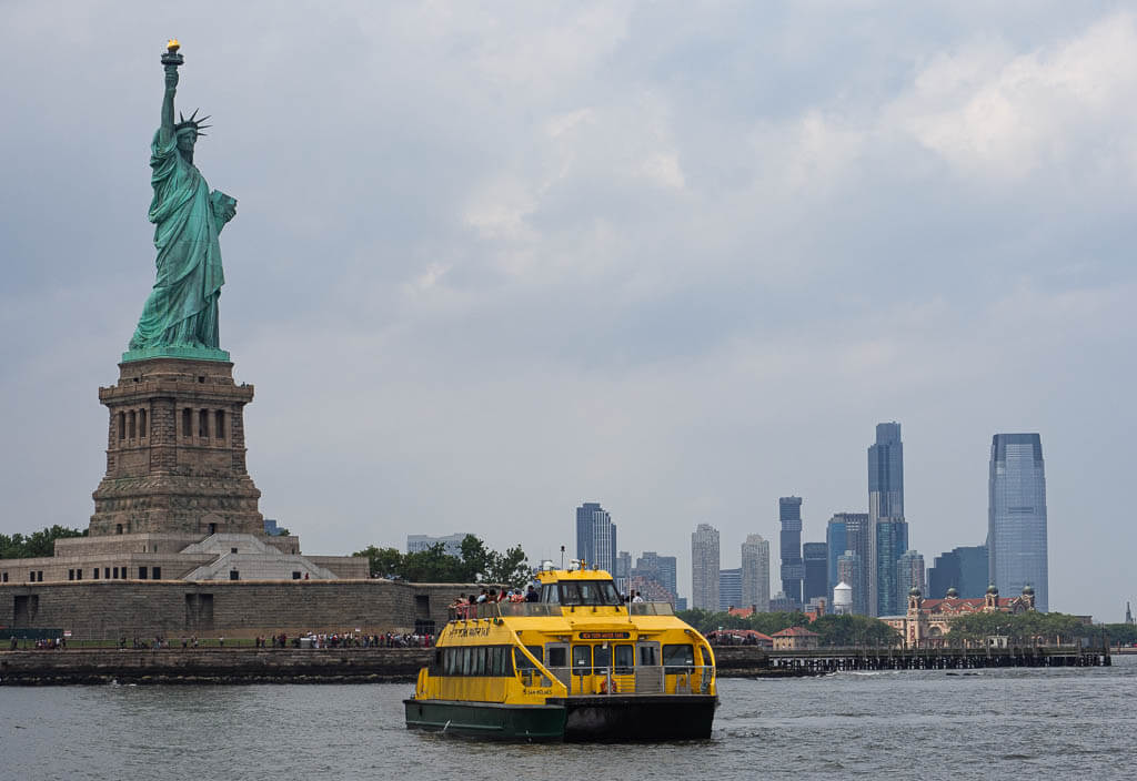Ferry riding towards the Statue of Liberty