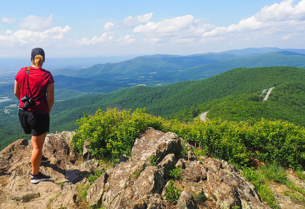 Rachel overlooking the 105 Skyline Drive