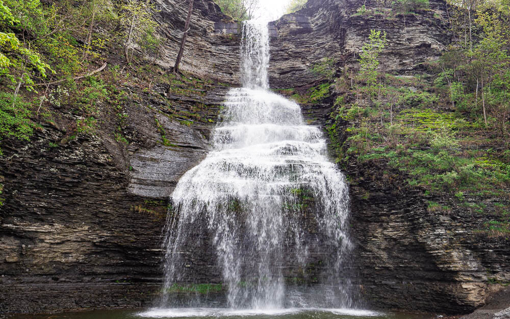 Aunt Sarah falls is one of roadside Finger Lakes waterfalls