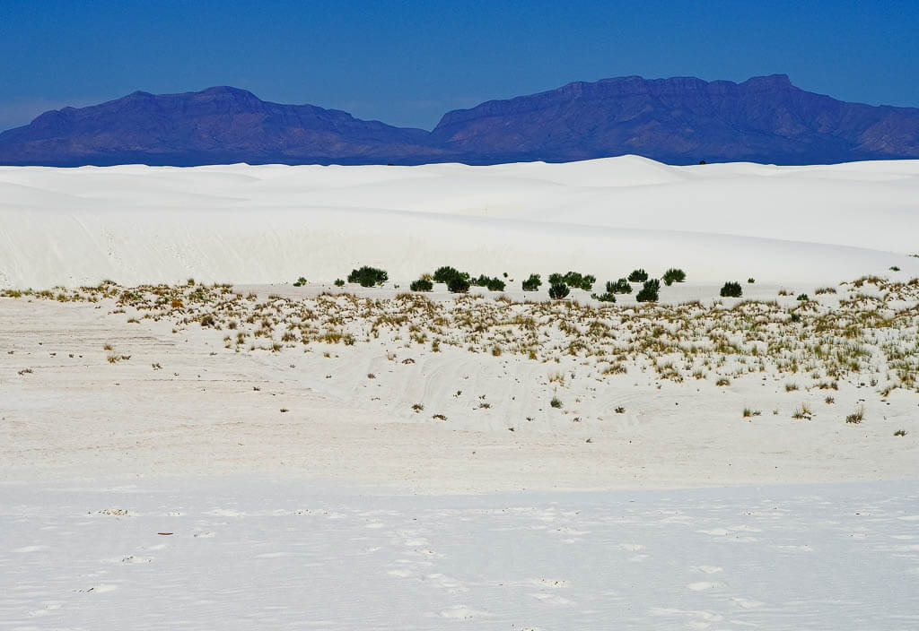 Endless white sand dunes