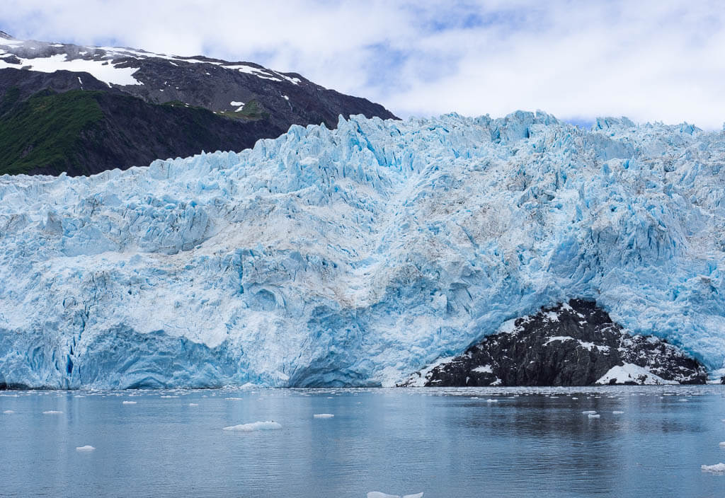 Blue glacier in Alaska in one of the west coast national parks.