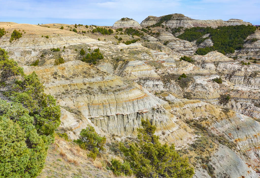 Badlands landscape in Theodore Roosvelt National Park in the US