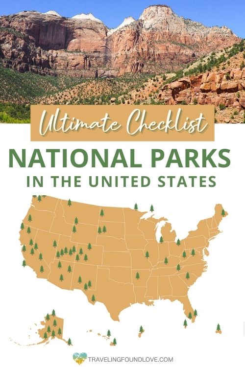 Above: Mount Carmel Zion National Park, Below: Map of National Parks in Utited States