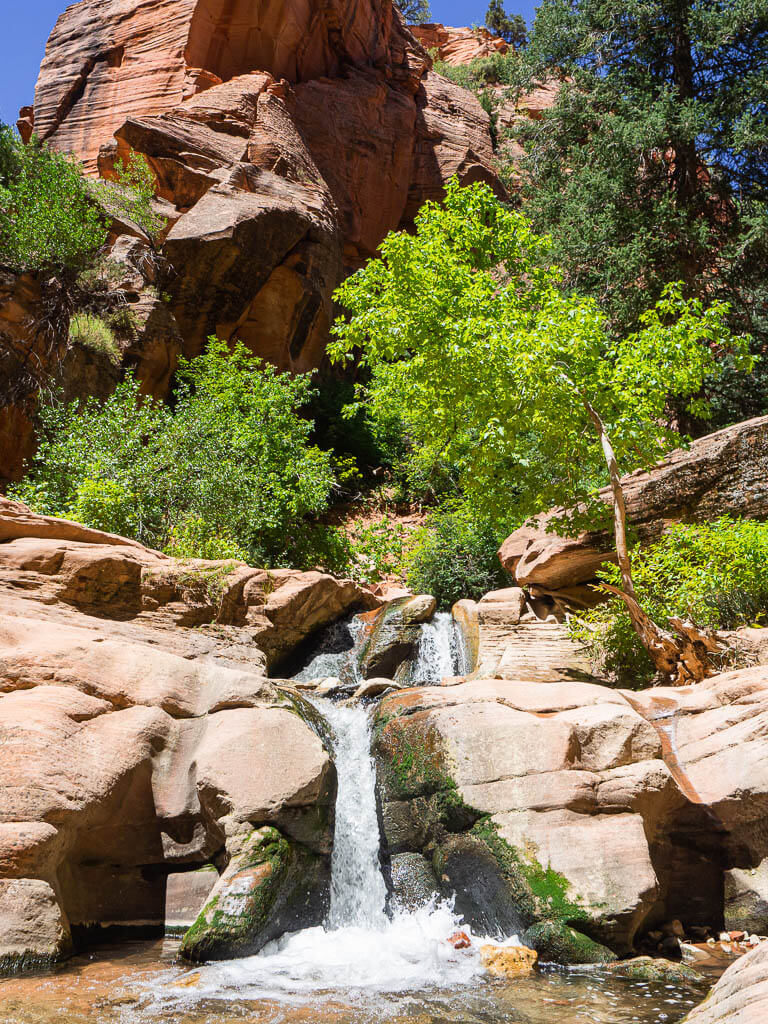 Natural water slide between the rocks on the Kanarra Falls trail