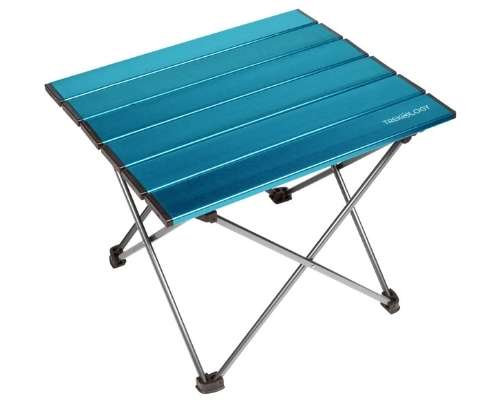 Turquoise foldable camping table