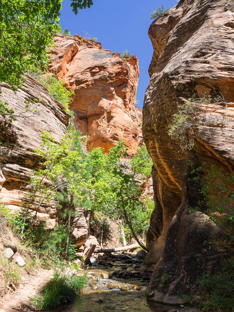 Hike through a narrow slot canyon
