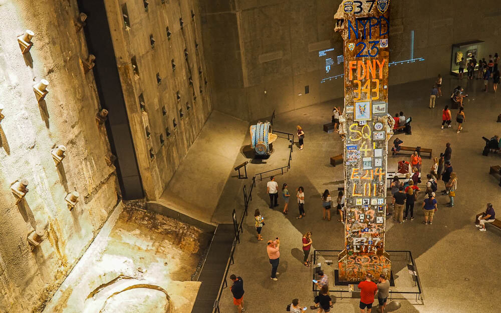 Old fragments of the World Trade Centre inside the museum