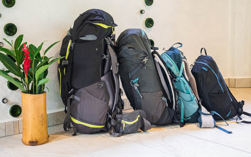 Our assortment of Deuter (and North Face) backpacks