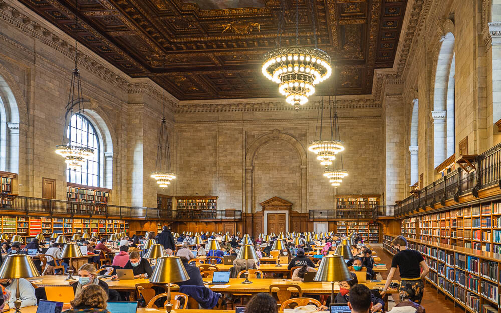 The Rose Main Reading Room in the NYC Public Library