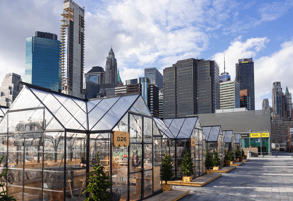 Private pavillons on the Pier 17 rooftop