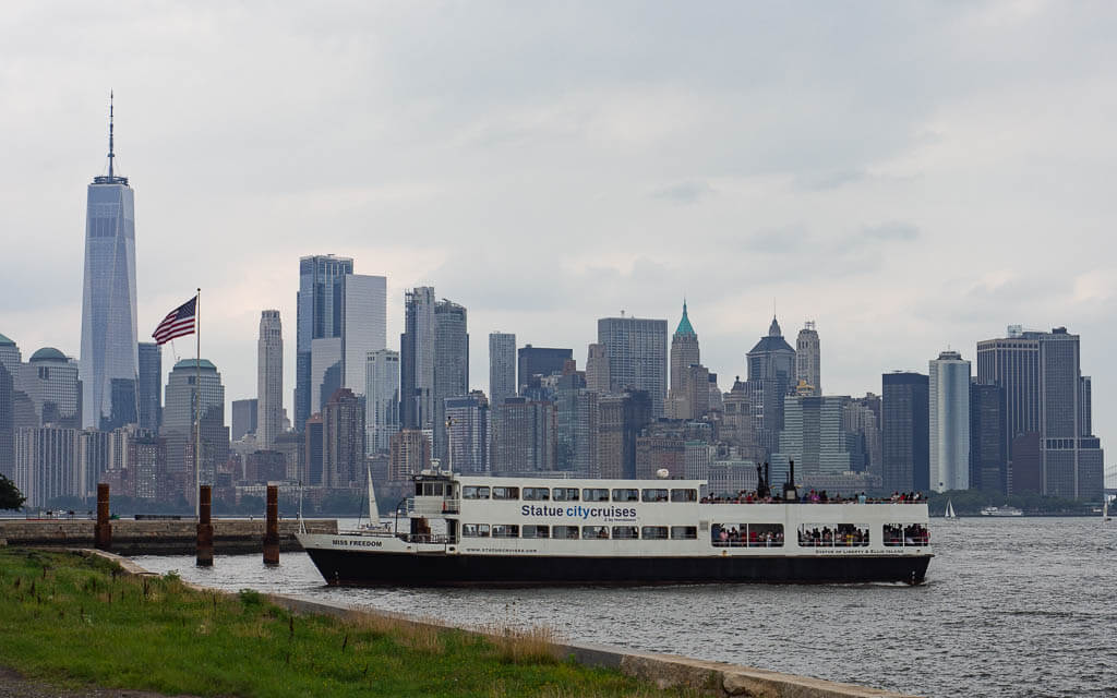 Skyline Manhattan with ferry