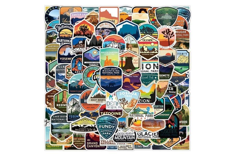 100 National Park Stickers