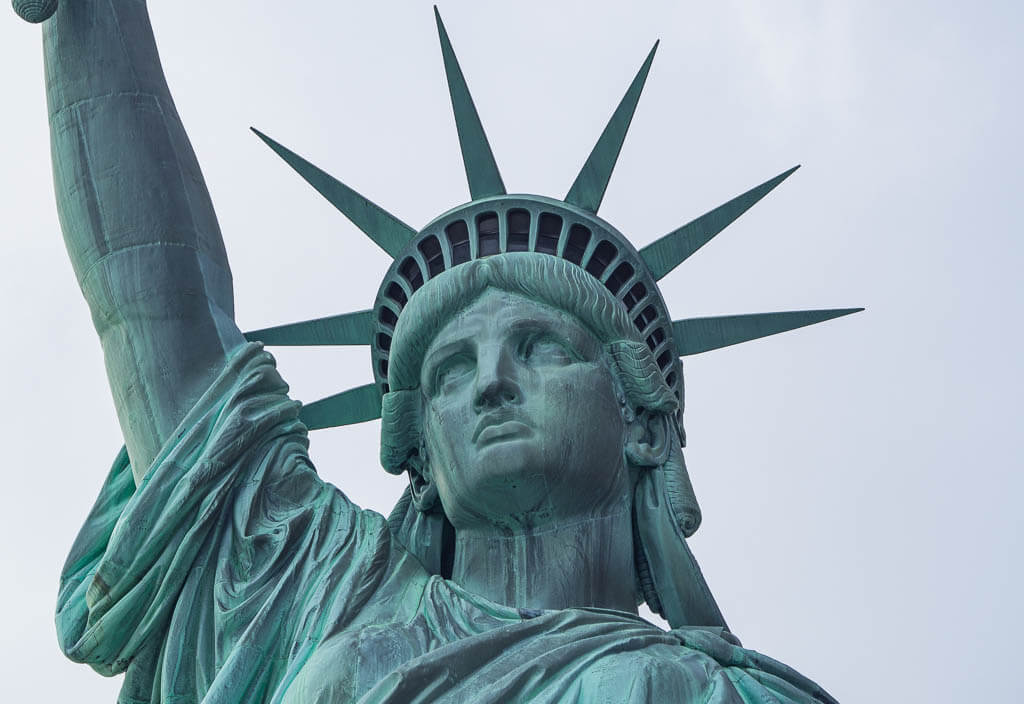 Head and upper body of the Statue of Liberty