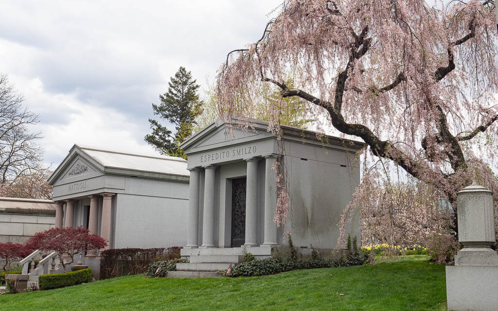Various mausoleums on Green-Wood Cemetery