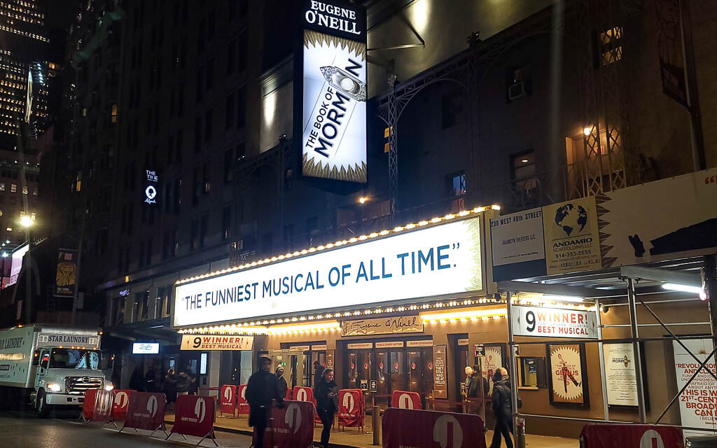 The Eugene O' Neill Theatre at night