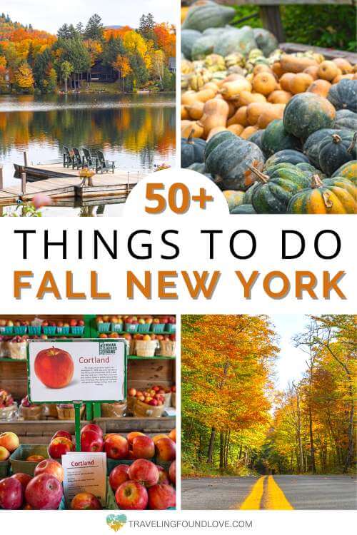 Top Left: Mirror Lake, Top Right: Pumpkins, Bottom Left: Apples, Bottom Right: Road in the Catskills