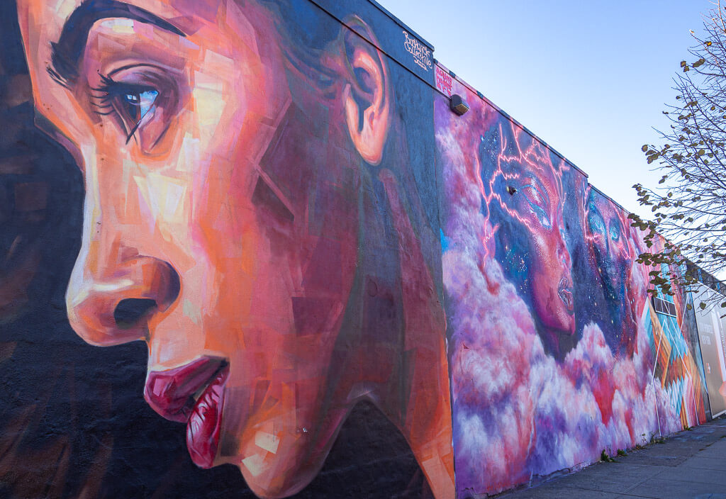 Mural of a female face in Bushwick